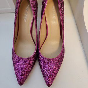New Marc Fisher Hot Pink Glitter Heels! 7.5